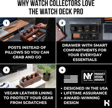 Load image into Gallery viewer, Premium 4-Slot Wooden Watch Display Case with Accessory Drawer – Black or Walnut