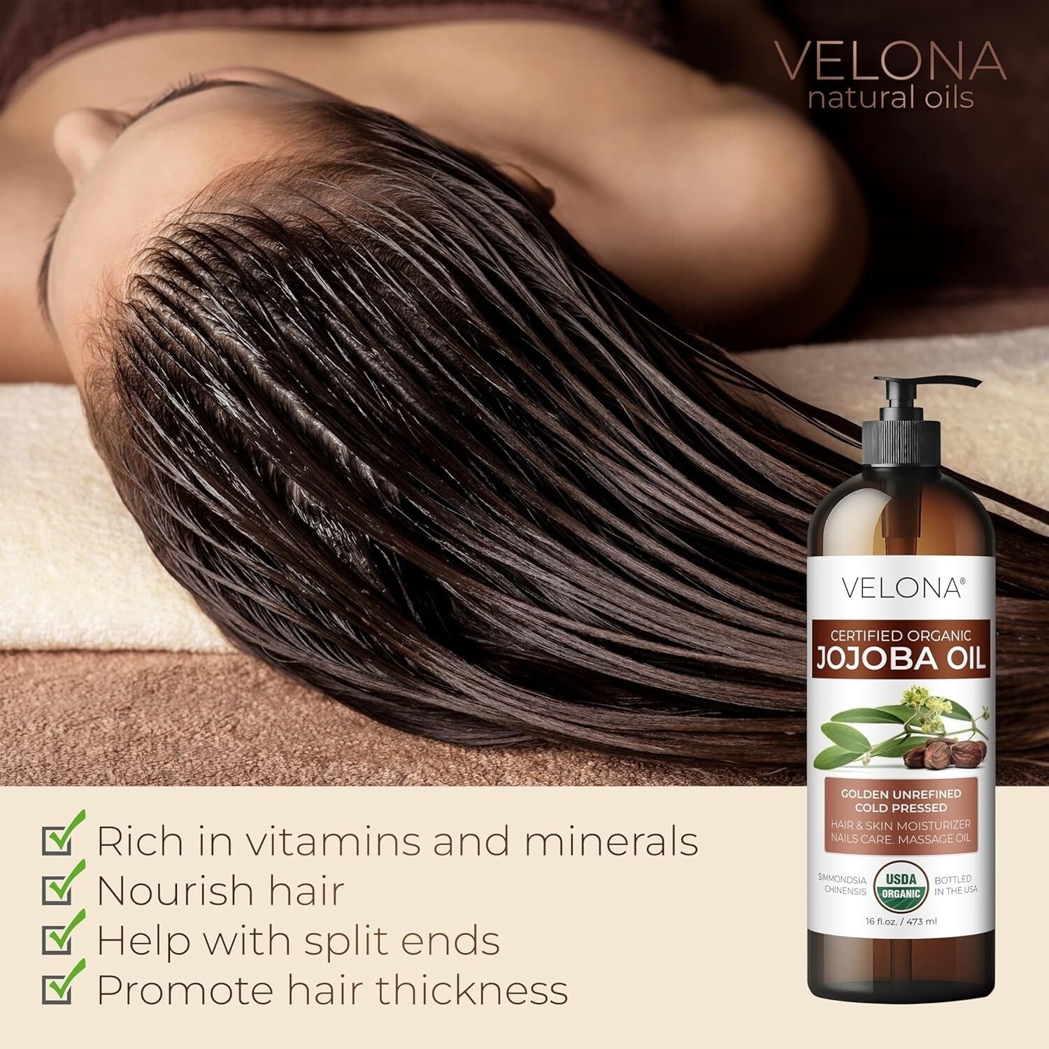 32 Oz USDA Organic Jojoba Oil | Natural Moisturizer, Hair Growth & Skin Hydrator