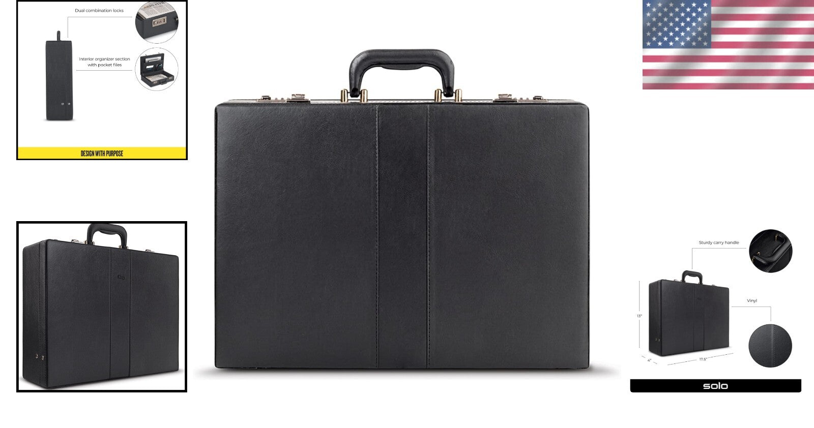 Grand Central Attache Briefcase - Sleek Locking Business Case for Professionals