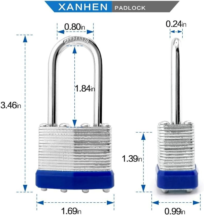 Durable Laminated Steel Padlocks 48 Pack - Perfect for Security & Convenience