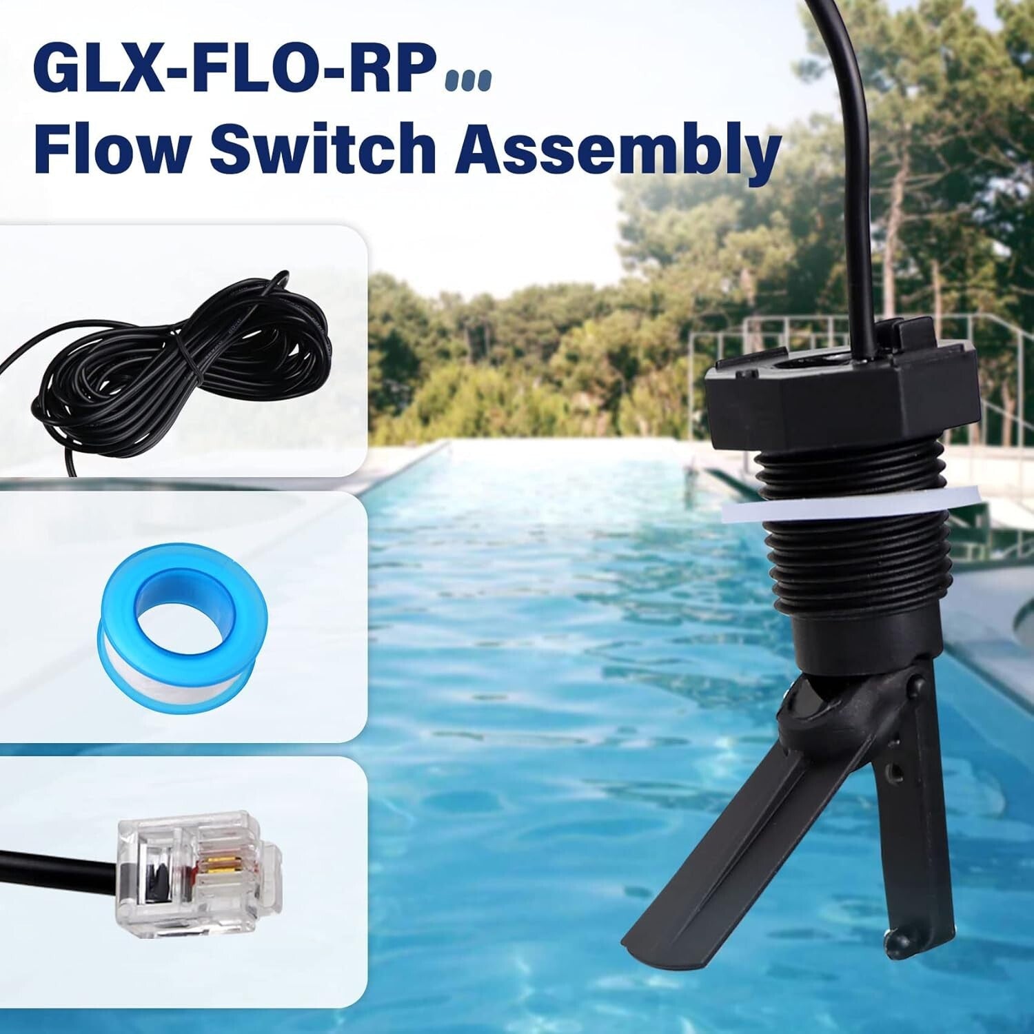 15-Foot Pool Flow Switch Assembly: Compatible with Goldline & Aqua Rite Systems