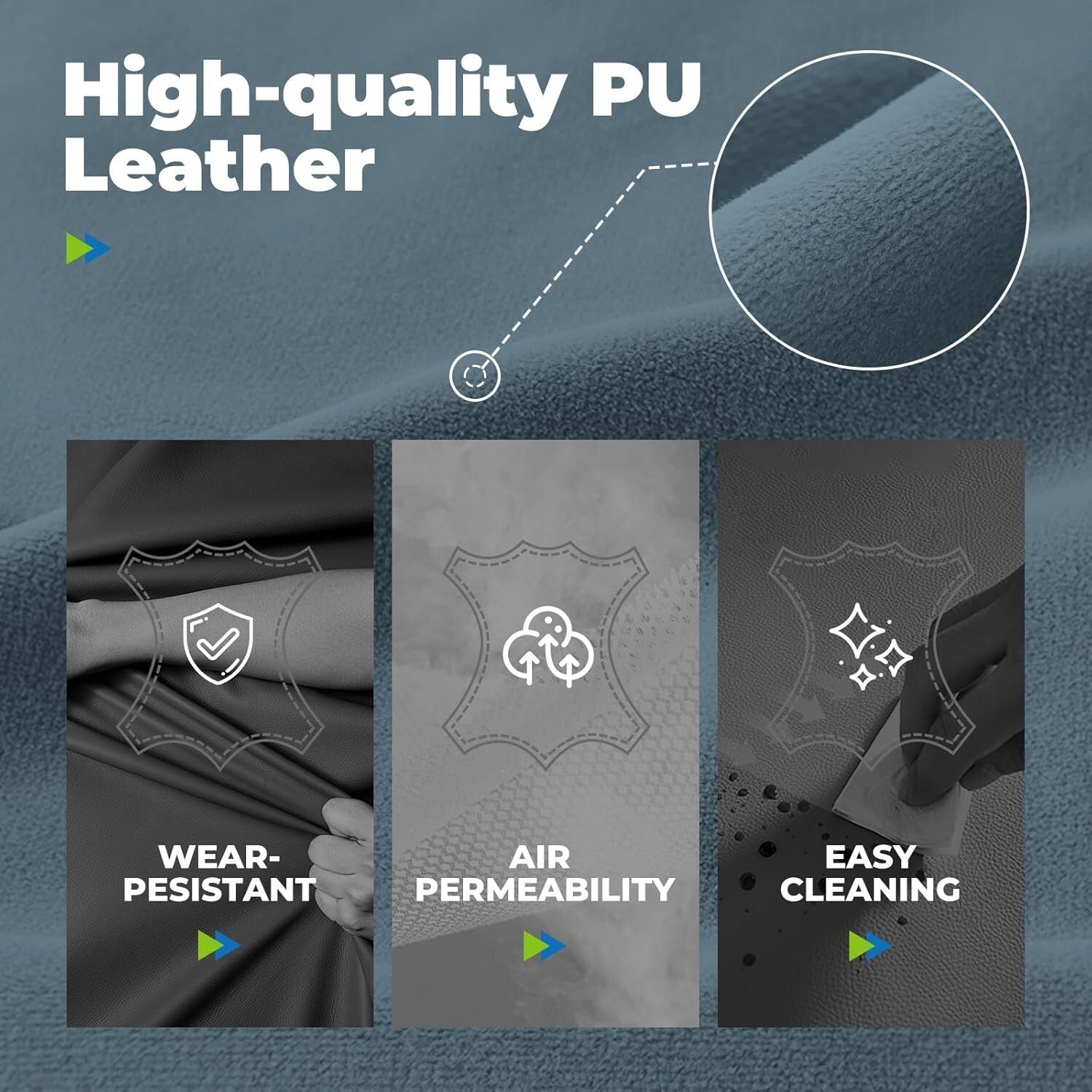 Big & Tall Office Chair - High Back Leather Executive Gaming Chair with Footrest