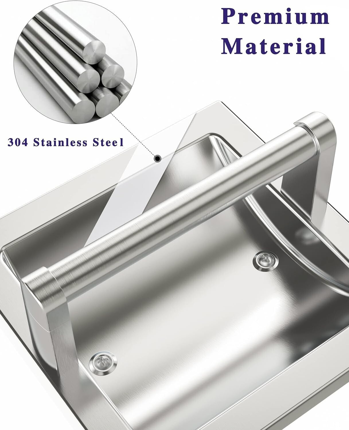 Durable Stainless Steel Toilet Paper Holders - 2-Pack, Rust-Proof & Chic Design