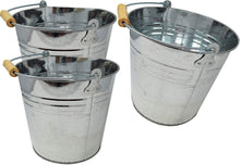 Load image into Gallery viewer, Versatile 3-Pack Metal Buckets - Ideal for Ice, Beer, or Retro Gift Baskets