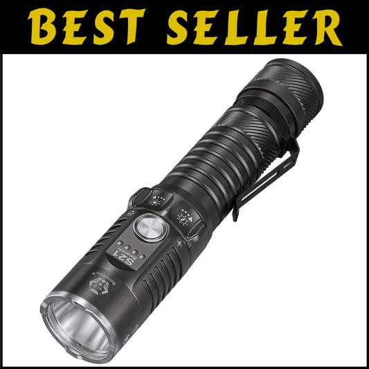 High Power EDC Flashlight with 400m Throw, Non-Slip Grip & Impact Resistance