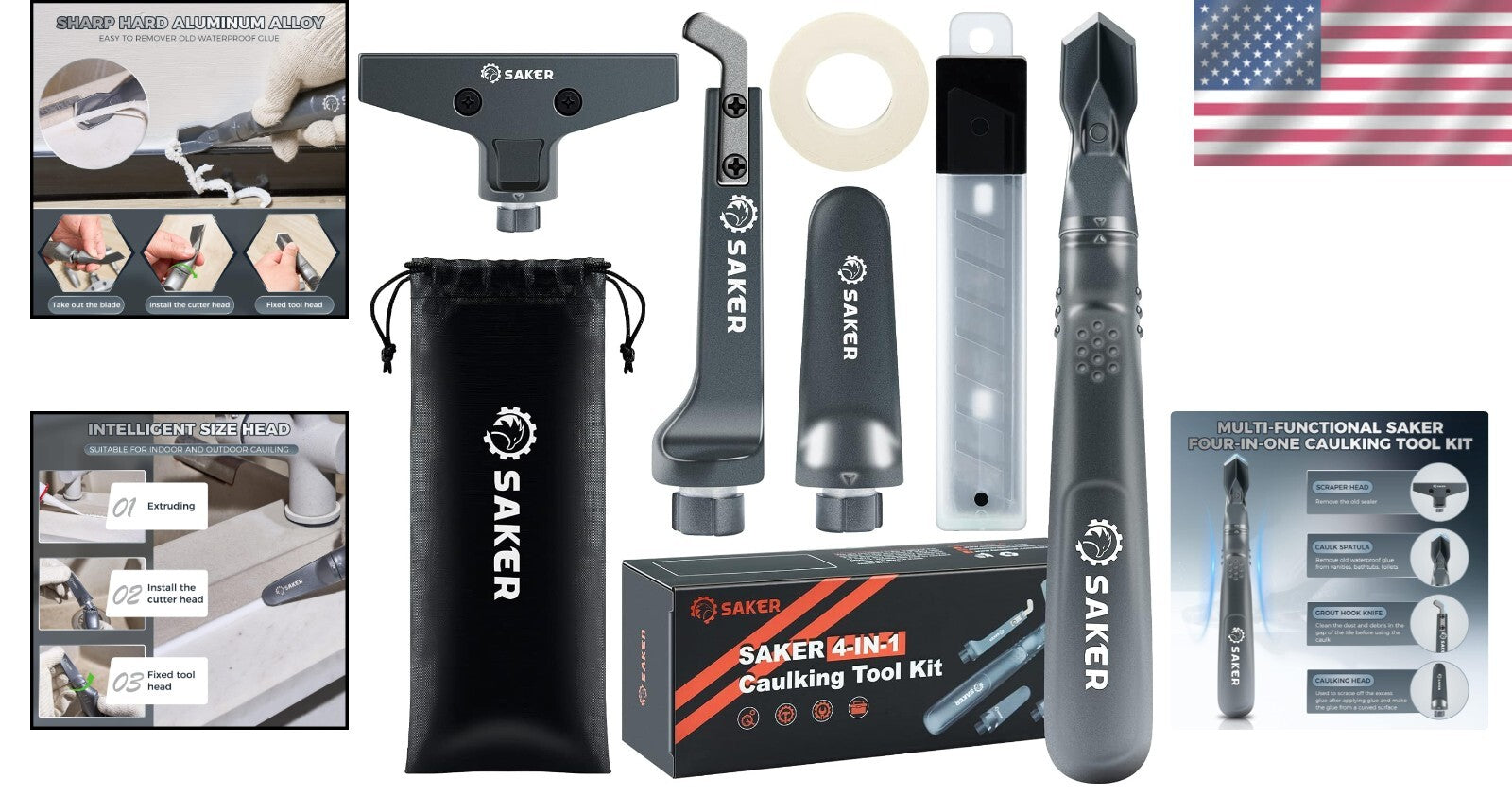 Efficient 4 in 1 Caulk Remover Kit - Ideal for Home and Bathroom Projects