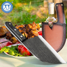 Load image into Gallery viewer, Handmade Serbian Chef Knife - 6.7 Inch Full Tang with Portable Leather Sheath