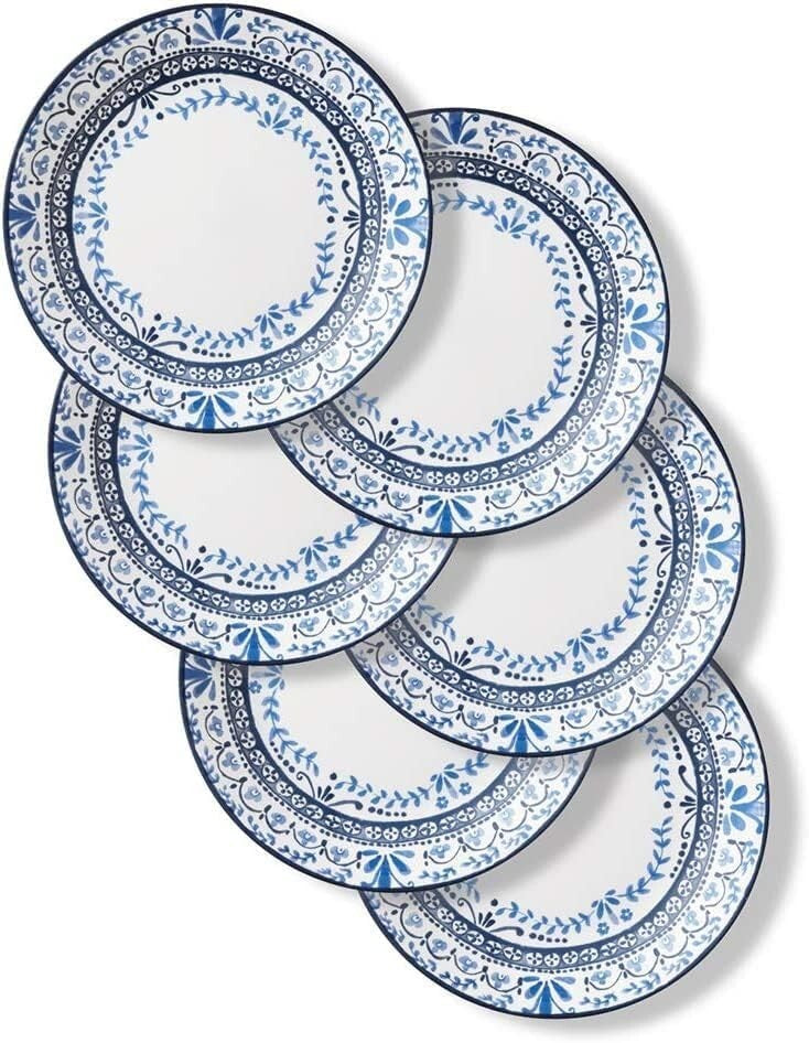 Elegant 6-Piece Lightweight Dinner Plate Set - Microwave & Dishwasher Safe