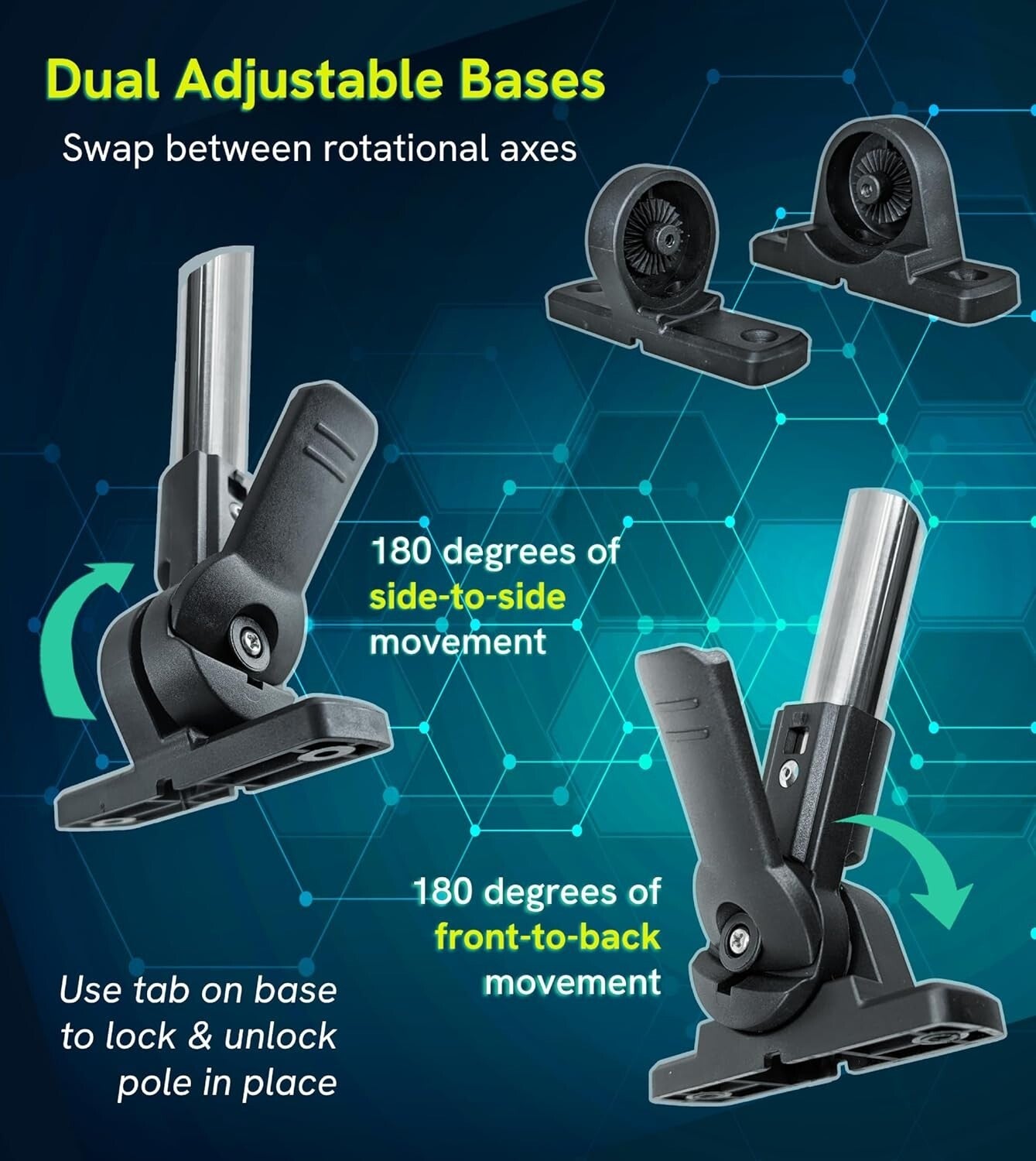 Exclusive 12V LED Anchor Light with Dual Adjustable Bases - Waterproof Design