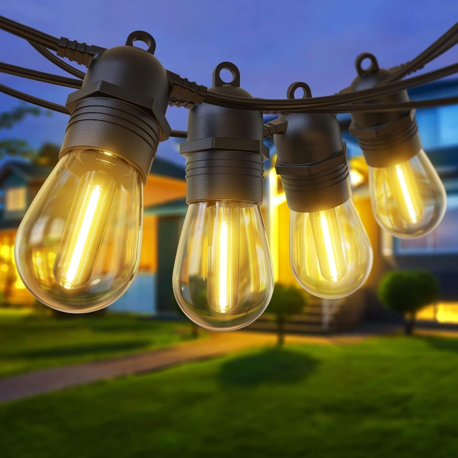 Connectable 53FT LED String Lights with Remote - Ideal for Outdoor Celebrations