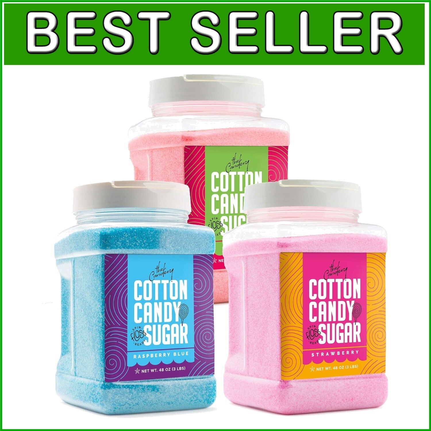 Fluffy Cotton Candy Floss Sugar - 3 lbs Premium Varieties for Fun Gatherings