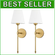 Load image into Gallery viewer, Modern Hardwired Wall Sconces Set of 2 for Bedroom and Bathroom Lighting