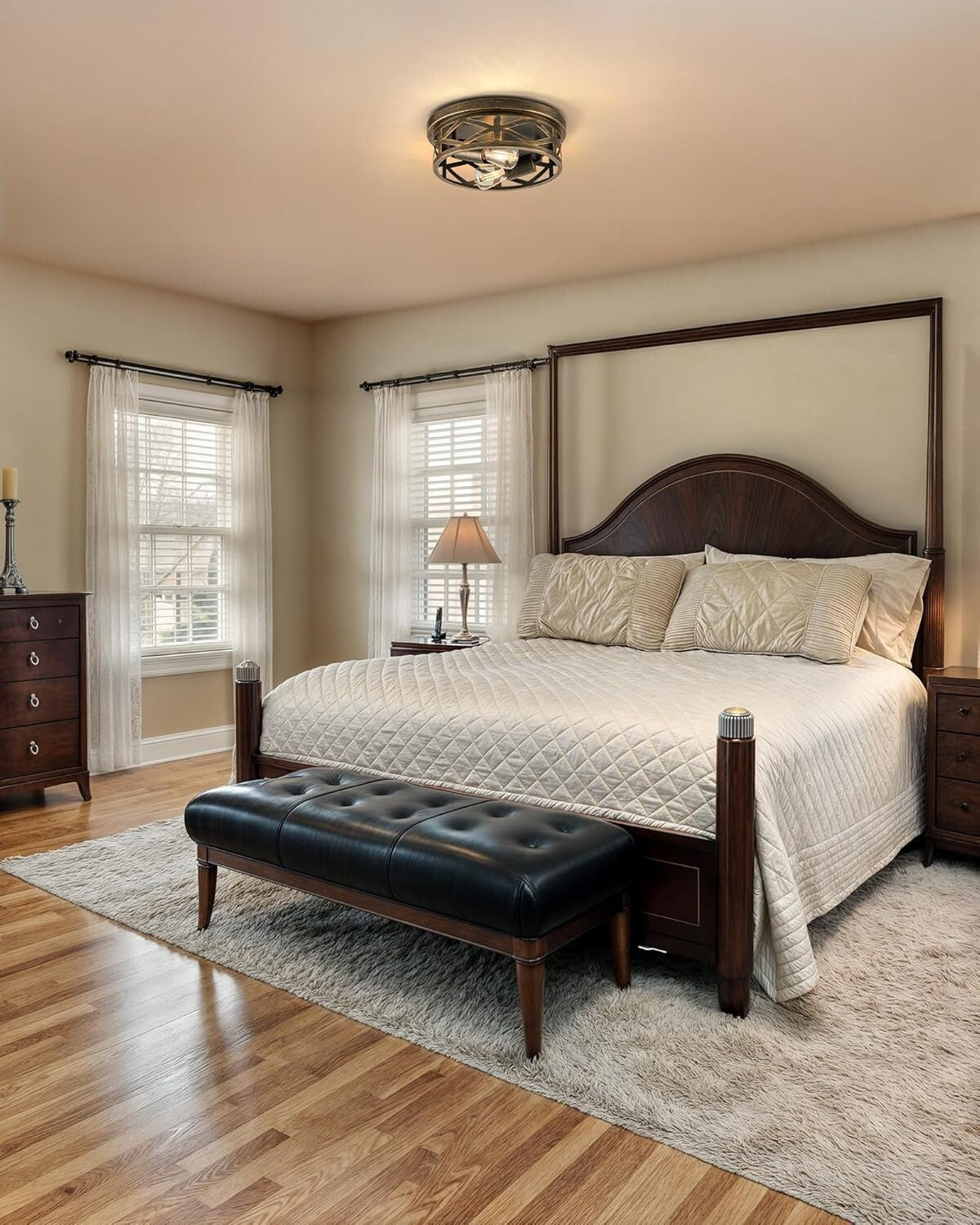 Elegant Oil-Rubbed Bronze Farmhouse Flush Mount Lighting for Entryway & Kitchen