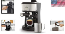 Load image into Gallery viewer, Single Serve Espresso &amp; Cappuccino Maker with Milk Frother - Black Stainless