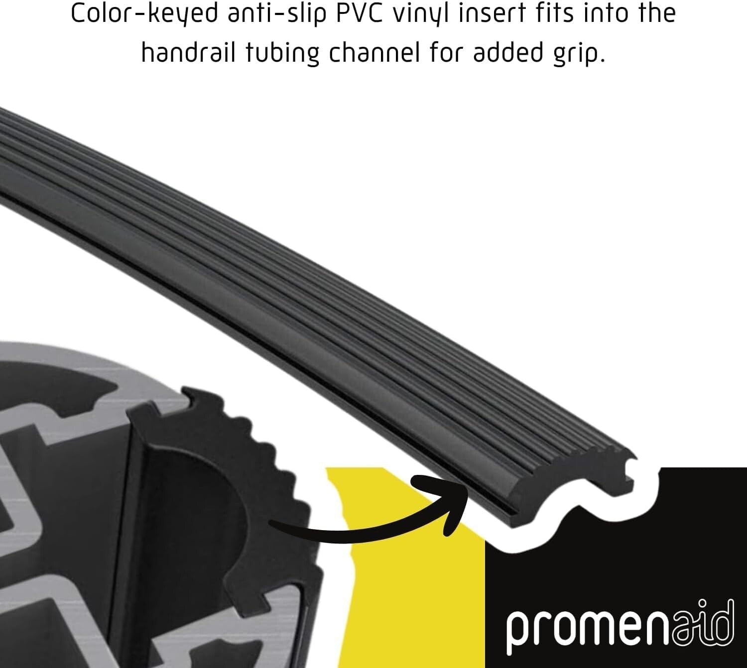 Elegant 6ft Black Anodized Aluminum Handrail Kit with Pivoting Wall Brackets