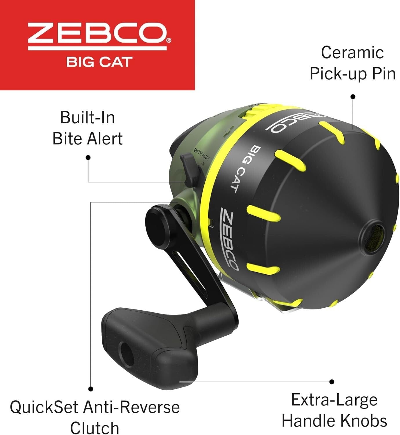 Ambidextrous 7'0'' Spincast Rod & Reel Combo with All-Metal Gears, 24 lb Drag