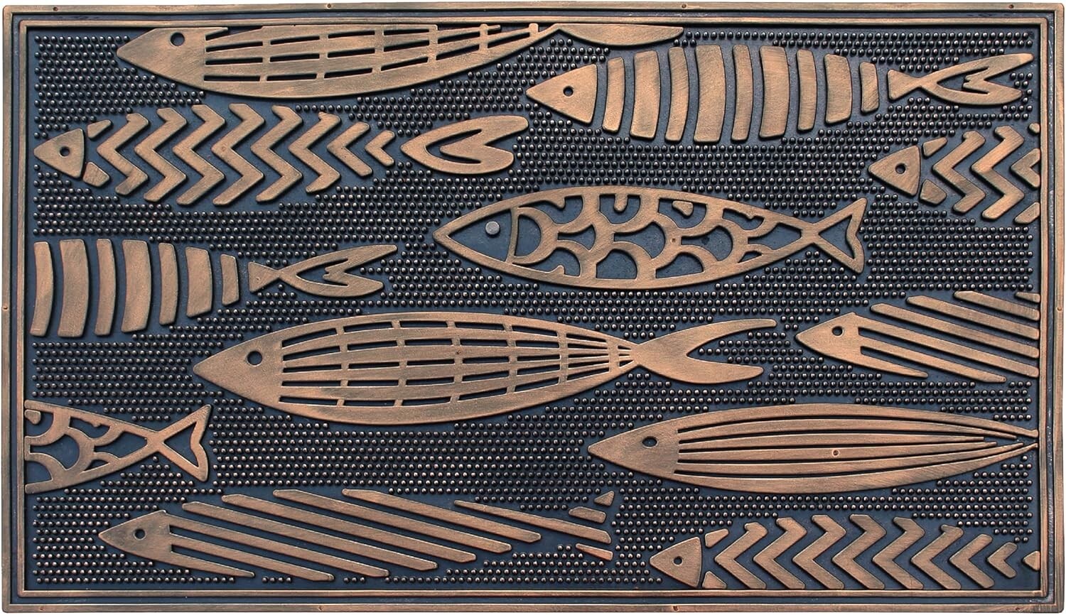 Elegant Nautical Fish Doormat - Low Maintenance Indoor/Outdoor 18"x30" Mat