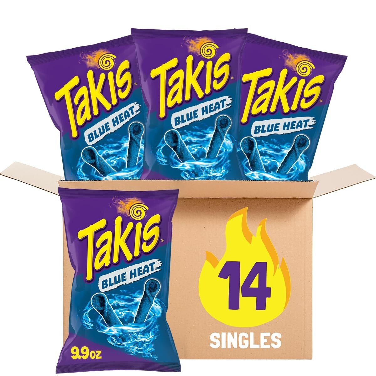 Blue Heat 14 ct Sharing Size - 9.9 oz Extreme Spicy Rolled Tortilla Chips