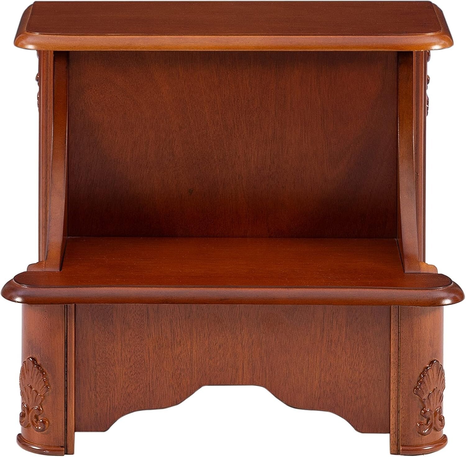 Compact Woodbury Mahogany Step Stool with Hidden Storage - Bedroom Elegance