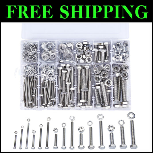 Multi-size Metric Bolt and Nut Set - 608 Pcs M5/M6/M8/M10/M12 Precision Kit