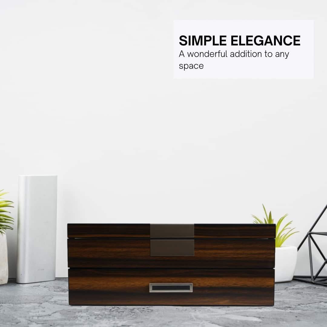 Premium Jewelry and Sunglasses Box with Magnetic Closure - 12 Compartment Design