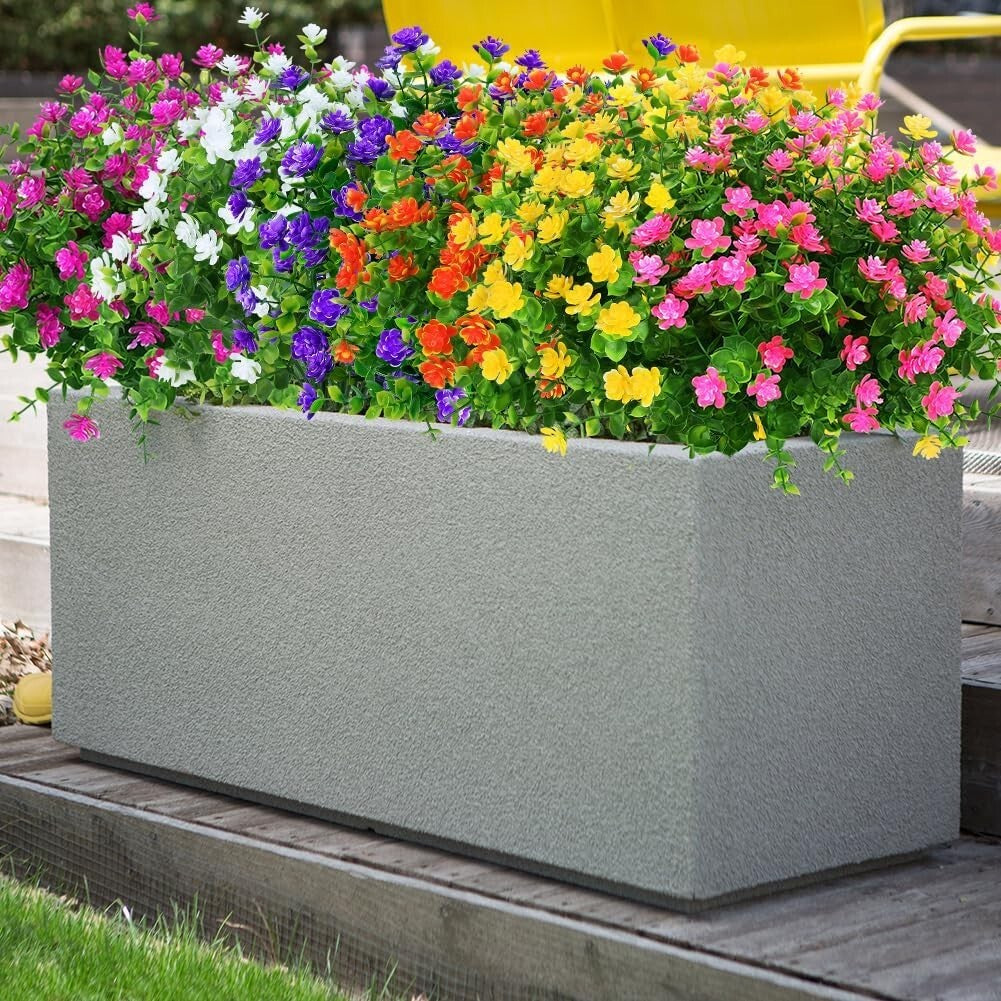 Vibrant 24 Bundles of Lifelike Boxwood Faux Flowers for Indoor & Outdoor Decor