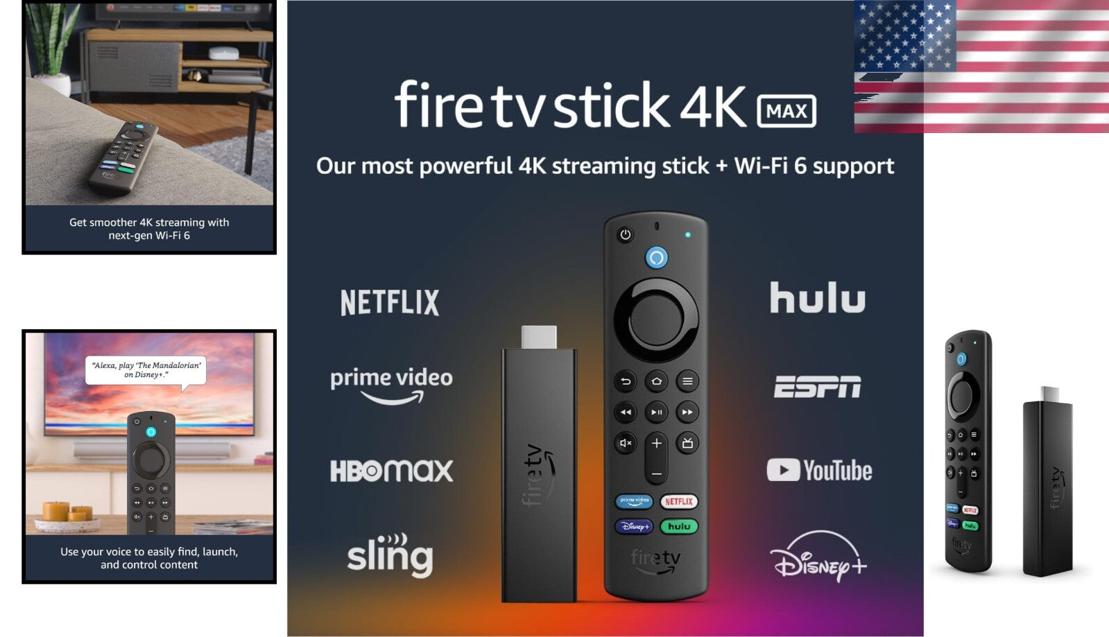 Enhanced Fire TV Stick 4K Max - 4K Ultra HD Streaming with Dolby Vision & Audio