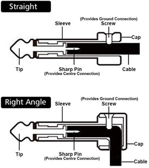 6 Piece Solderless Guitar Pedal Patch Cable Set - Ideal for Tidy Pedalboards