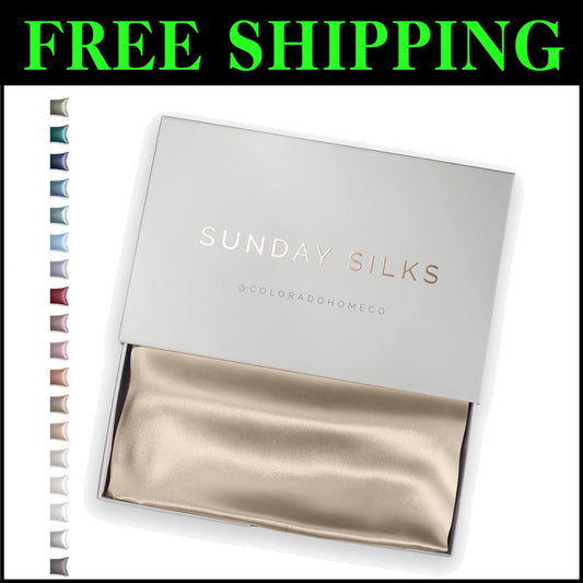 Cooling Queen Size Silk Pillowcase with 900 Thread Count - Mulberry Silk Luxury