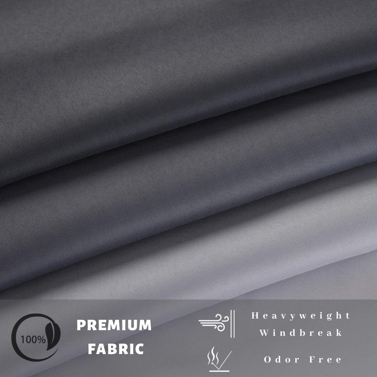 Elegant Gradient Grey Waterproof Shower Curtain with Snap Liner - 71" W x 74" L