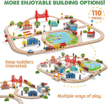Load image into Gallery viewer, Engaging 110-Piece Train Set for Toddlers: Safe &amp; Compatible with All Brands