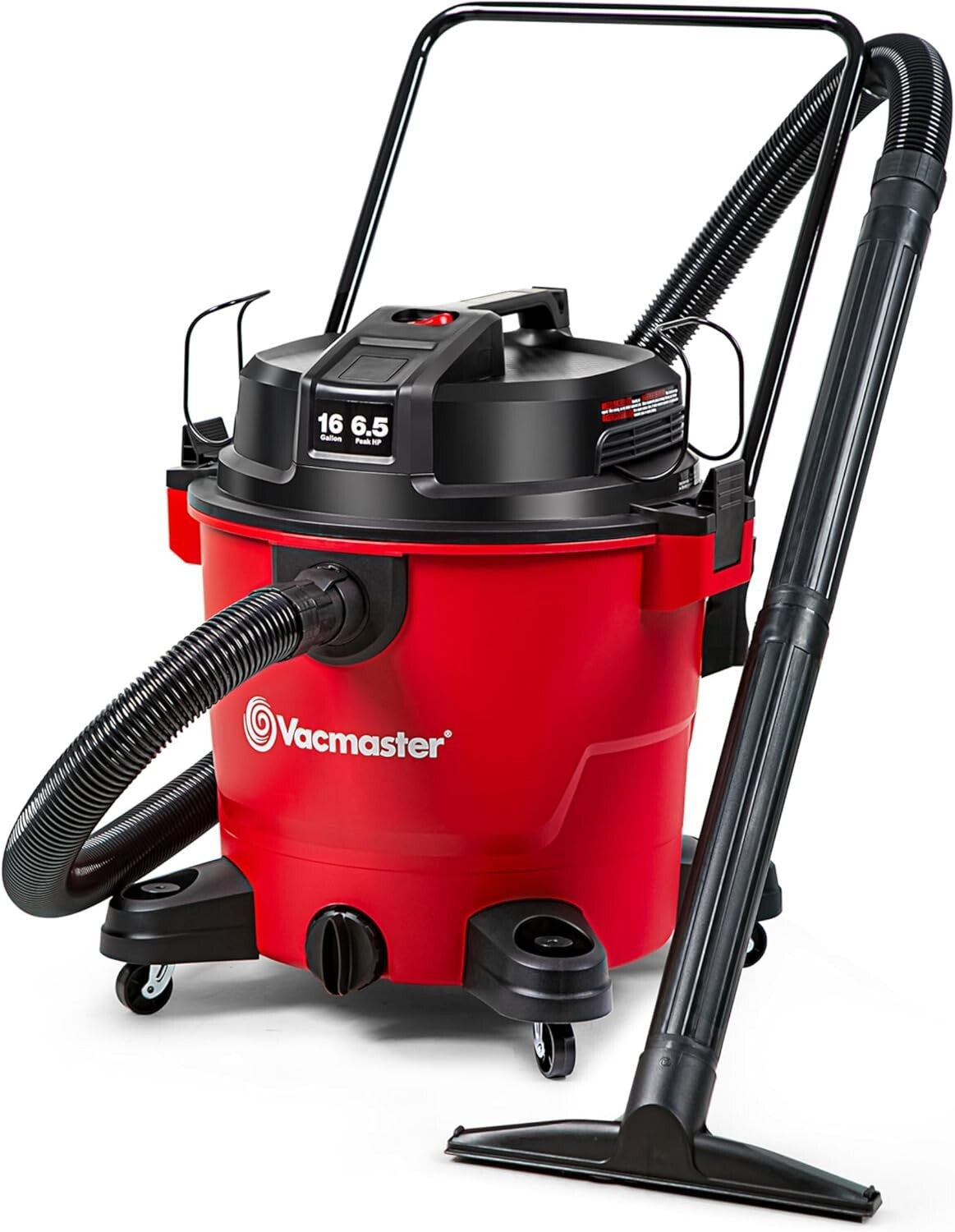 Red 16-Gallon Wet/Dry Vacuum with 145 CFM Power - Perfect Indoor/Outdoor Cleaner