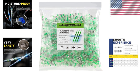 18-16 AWG Heat Shrink Butt Splice Connectors - 500PCS Weatherproof Solution