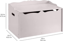 Load image into Gallery viewer, Stylish Kids Toy Box Organizer in Gray, Wooden Storage Chest, 30"x18"x19"