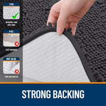 Load image into Gallery viewer, Plush Chenille Bath Mat 59x20 - Non-Slip &amp; Water Resistant for Modern Homes