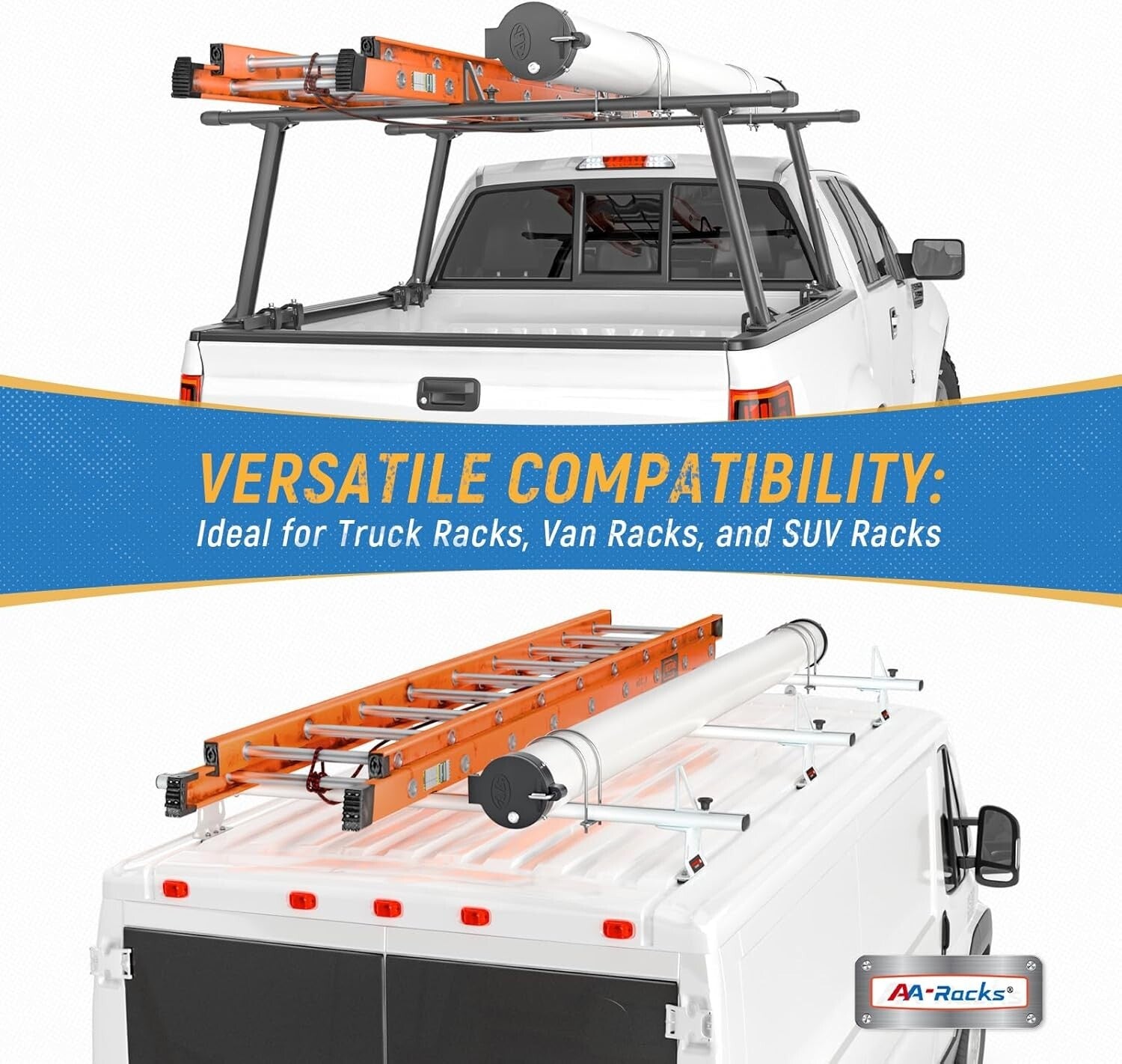 Universal Black Conduit Carrier Kit for Vans, SUVs, and Trucks - Drilling-Free