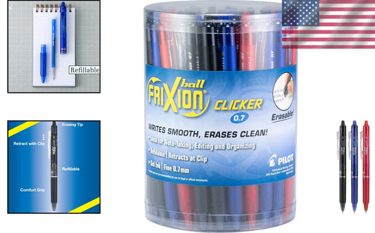 Effortless Writing with FriXion 36-Count Erasable Gel Pens – Quick Dry 0.7 mm