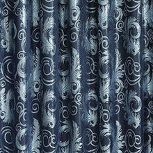 Load image into Gallery viewer, Jacquard Paisley Black Window Curtain Set – 55x84 Panels with Easy Rod Pocket