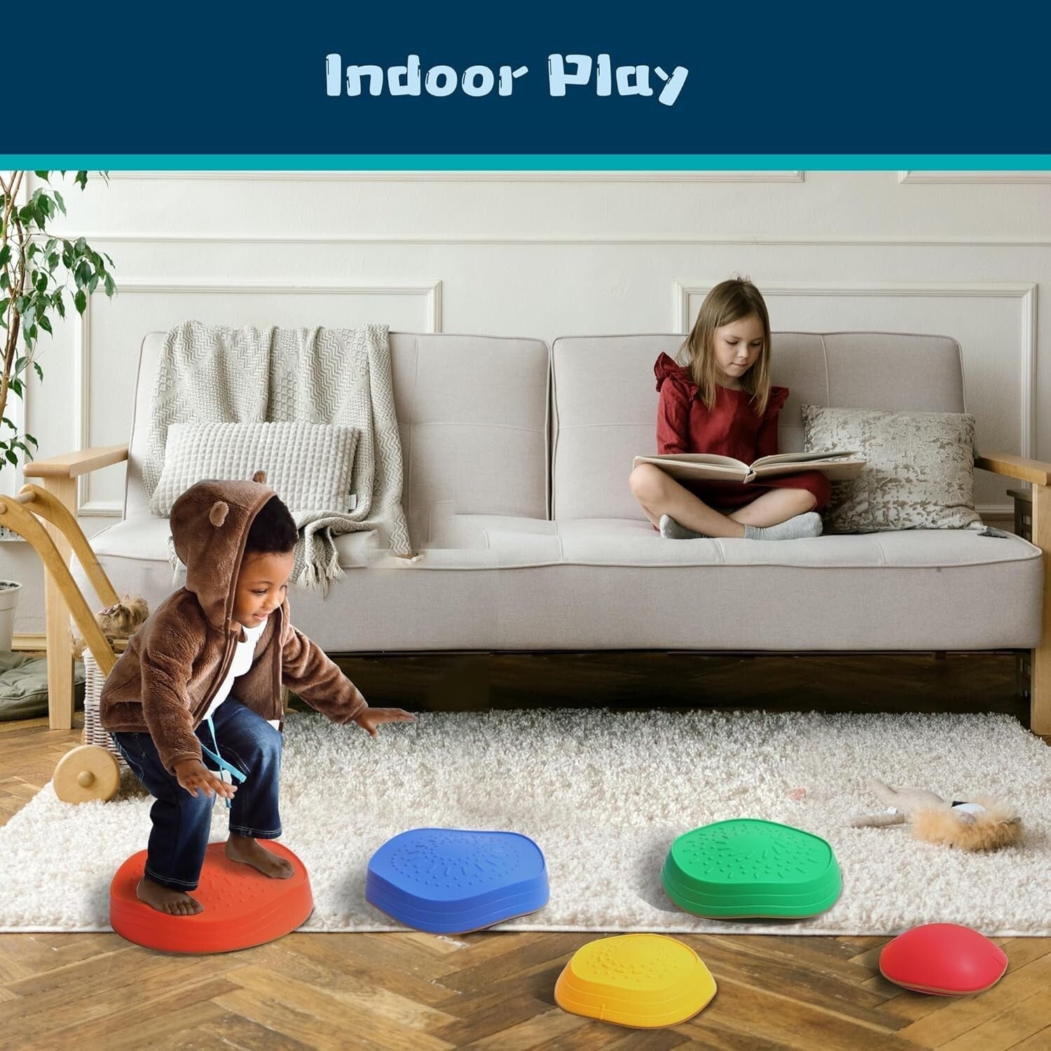 10-Piece Colorful Toddler Stepping Stones Set - Boost Balance & Coordination