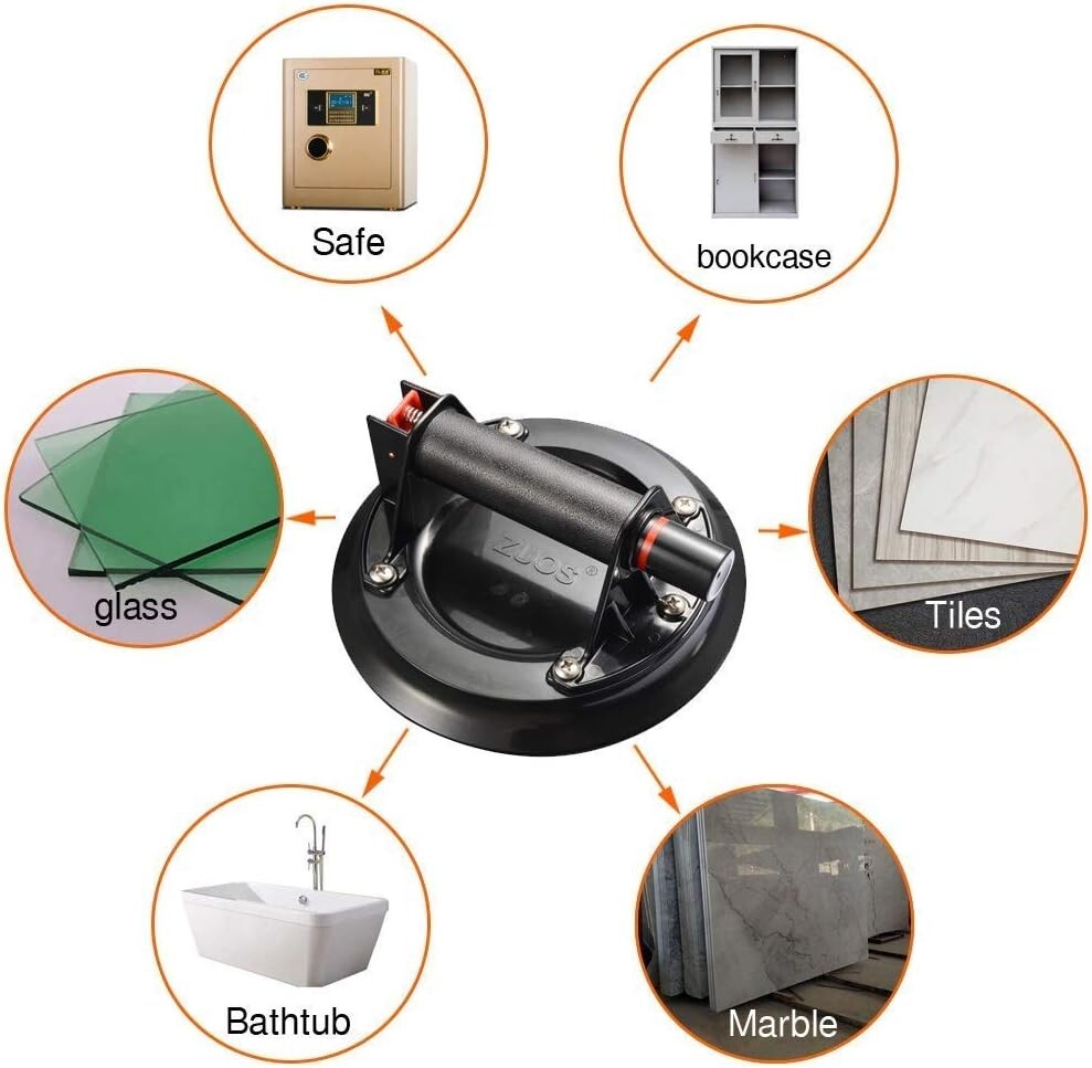 8" Heavy Duty Suction Cup with Fast Attachment for Glass, Tile & Stone Lifting
