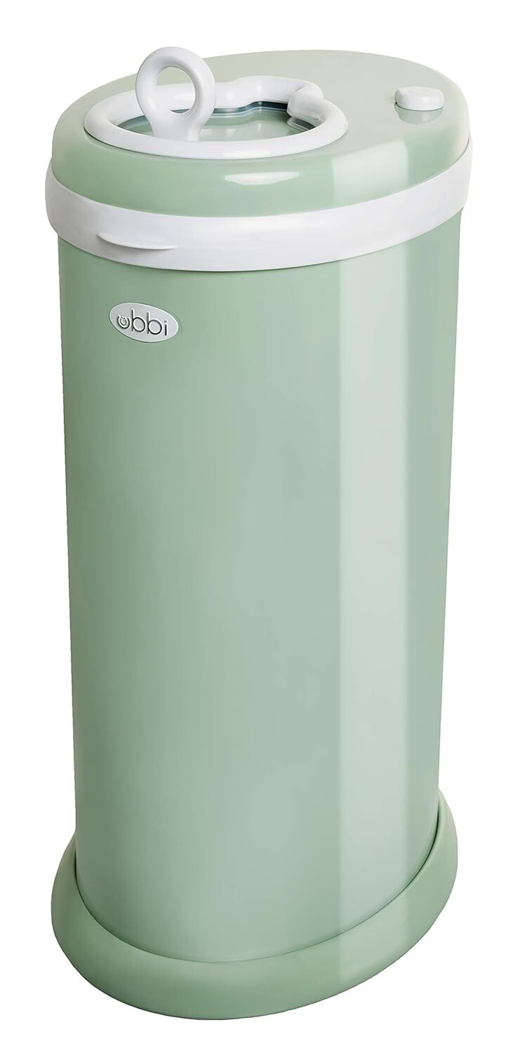 Essential Sage Green Diaper Pail - Innovative Odor Control Without Special Bags