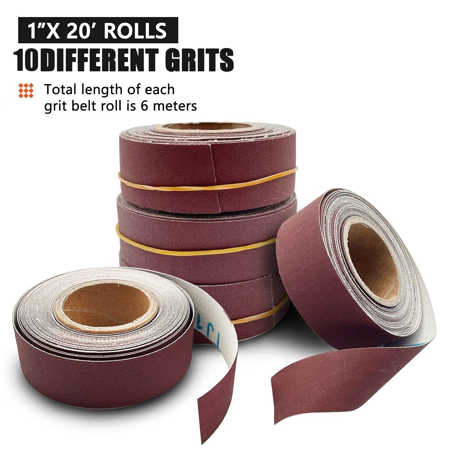 Comprehensive 10-Roll Emery Cloth Set with Dispenser for Metal, Wood, and More