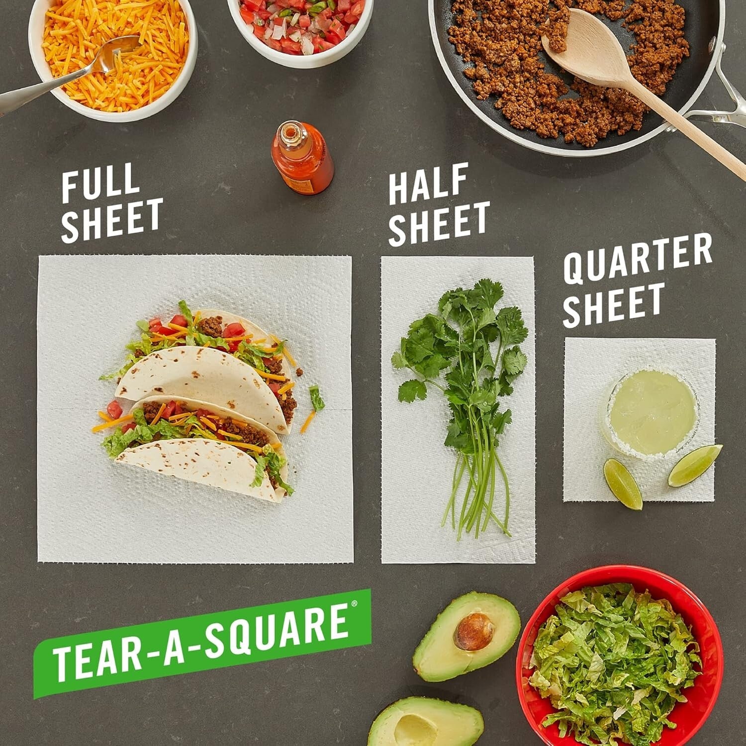 Premium 2-Ply Tear-A-Square Paper Towels: Ideal for Kitchens, Baths & Cleanups