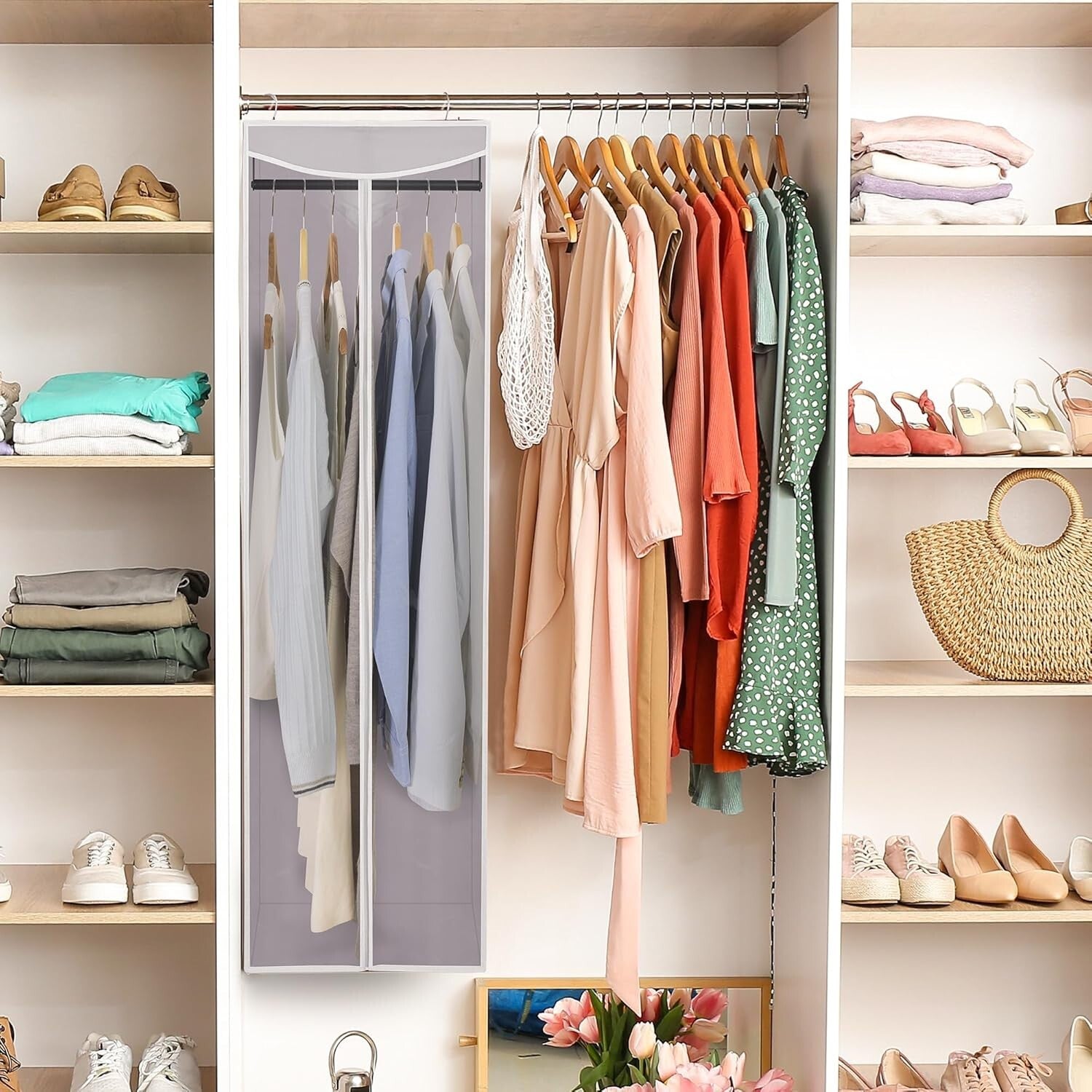 2-Pack Large Hanging Garment Bag with Zipper - Dust-Proof Clothes Protector