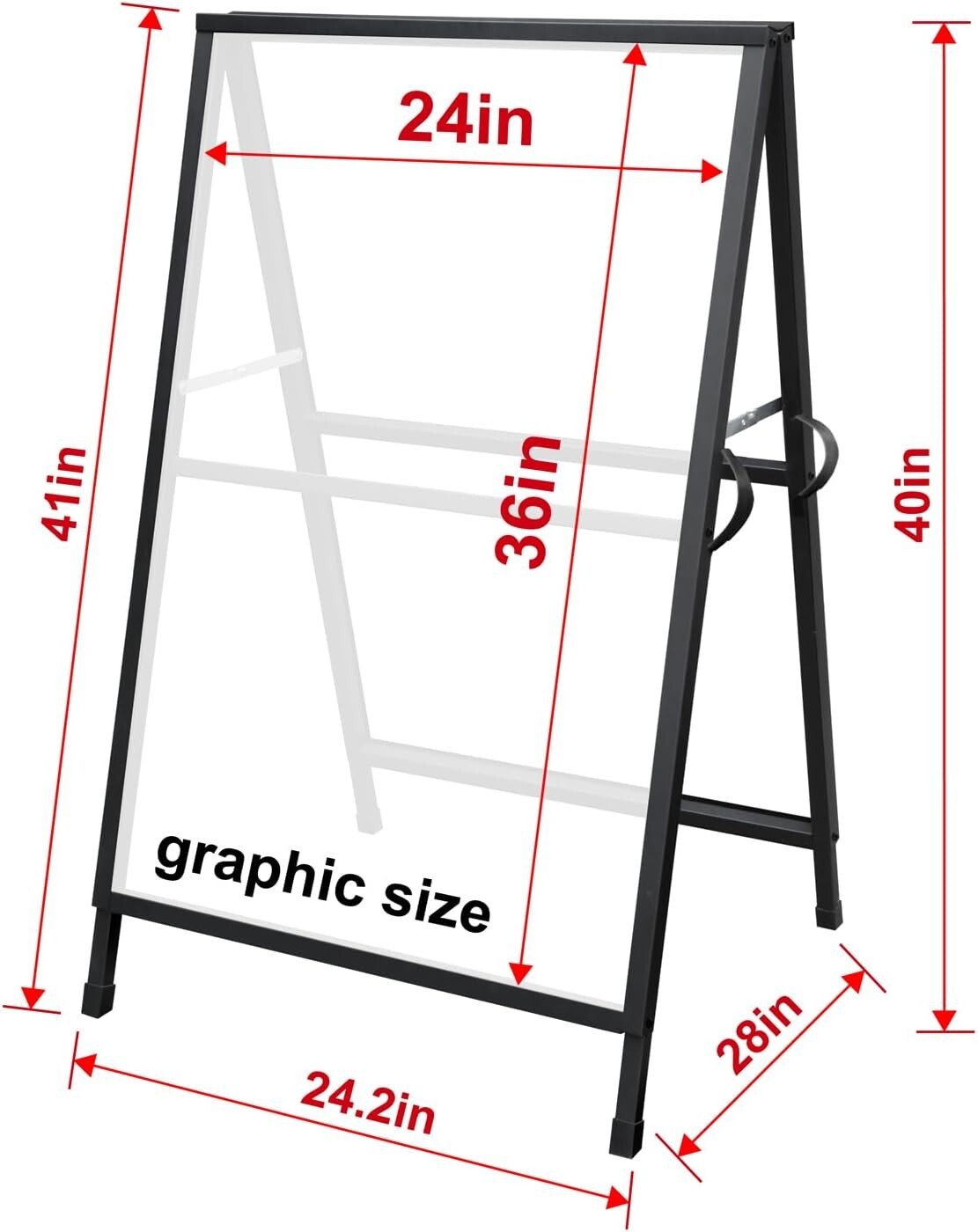 Heavy Duty A Frame Sandwich Board Sign Holder, 24x36 Inch - Double-Sided Display