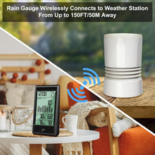 Load image into Gallery viewer, Smart Self-Emptying Rain Gauge with Blue Backlit Display &amp; Indoor Monitoring