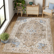 Load image into Gallery viewer, Soft Medallion Brick Red 5x7 Indoor Rug – Lightweight Non-Slip Elegant Design