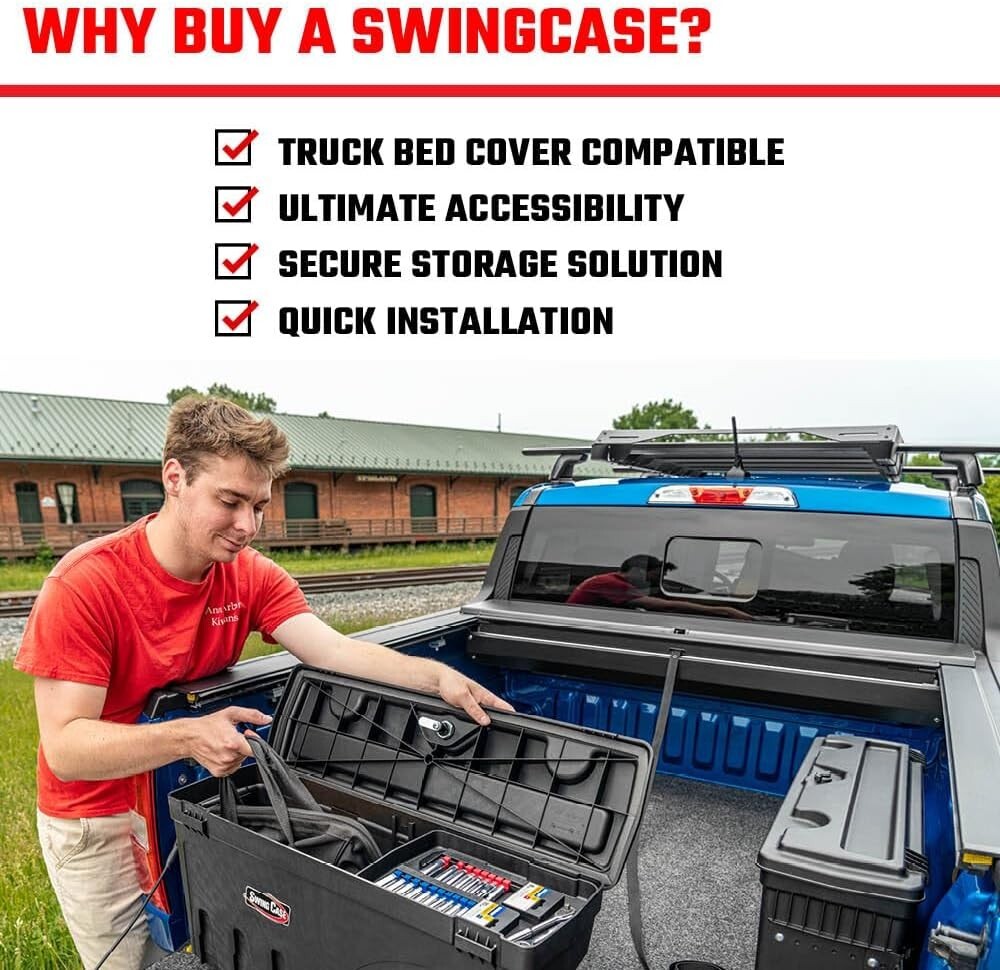 Sturdy Truck Bed Storage Box with Organizational Tray - Fits Chevy 2019-2023