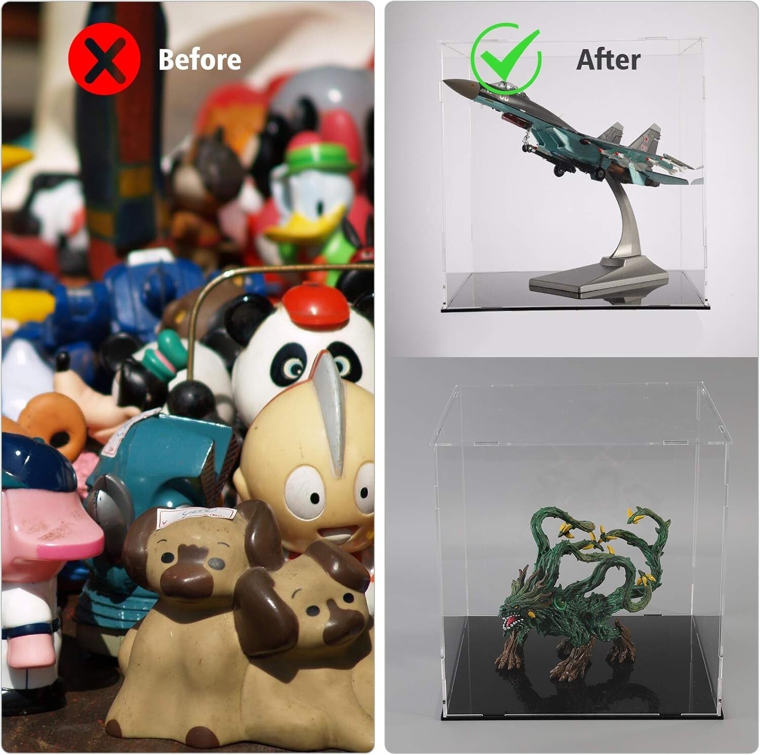 Clear Acrylic Display Case for Action Figures & Collectibles - 12x12x12 Inch