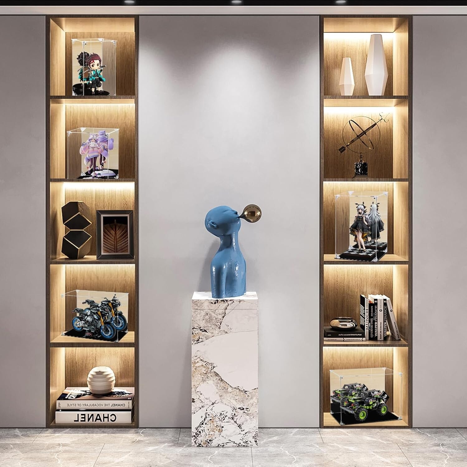 Elegant Dustproof Acrylic Action Figure Display Box – 40x30x30cm Collection Case